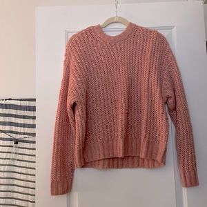 American eagle pink cable sweater